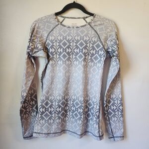 Nike Pro Womens Large Gray Long Sleeve Tee Dri Fit Performance Top Running Gym S